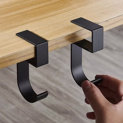 VILOYI Gantungan Meja Lepas-Pasang Portable Removable Table Hook 1 PCS - VL5 - Black — gambar 4