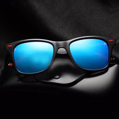 AOFLY Kacamata Pria Wayfarer Polarized UV Sunglasses - P21 - Black/Blue — gambar 4
