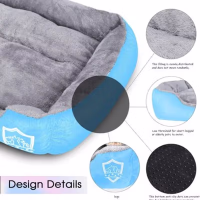 BaoRun Tempat Tidur Hewan Peliharaan Anjing Kucing Pet Dog Bed Size L - NR884 - Blue — gambar 4