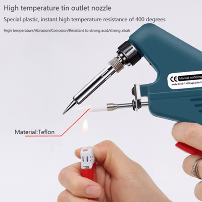 DeBaiLong Solder Listrik Tembak Tin Gun Adjustable Heat 220V 60W - GT-30 - Deep Blue — gambar 4