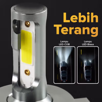 FX Lampu Depan Mobil High Low Beam LED H4 COB Chips 3000lm 24V 2 PCS White 6000K - FXH4 - Silver — gambar 4