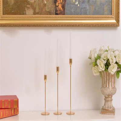 Faroot Holder Lilin Dekorasi Candle Romantic Dinner Decoration 3 PCS - C-11 - Golden — gambar 4