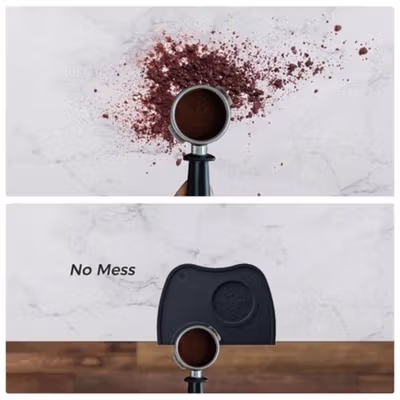One Two Cups Holder Tamper Portafilter Kopi Corner Mat Barista Silikon - 0310-1 - Black — gambar 4