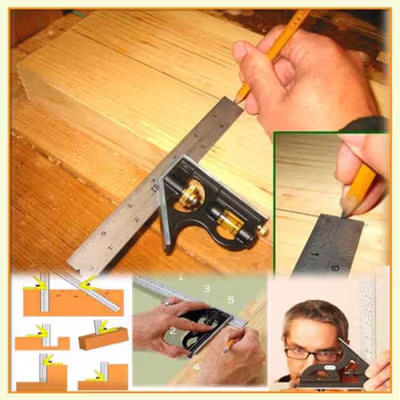 Taffware Mistar Penggaris Siku Adjustable Angle Ruler Waterpass 305mm - ZEAST - Black — gambar 4