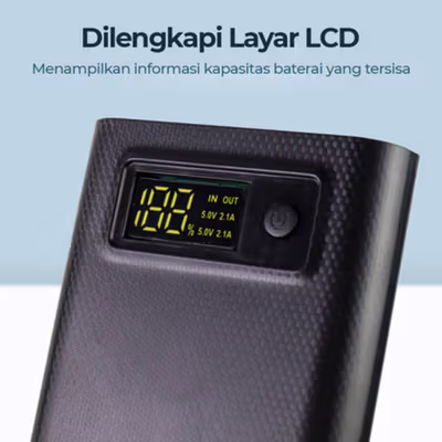 Kebidumei Power Bank DIY Case Dual USB Port 8 PCS 18650 Flat Top - S8 - Black — gambar 4