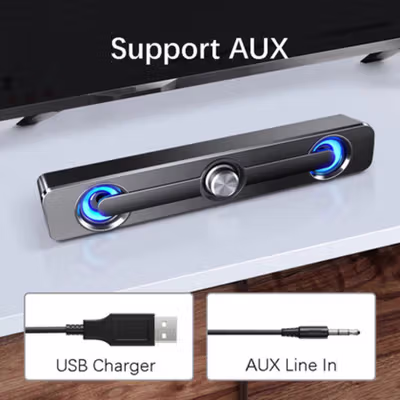 SADA Bluetooth 5.0 Soundbar Speaker Home Theater HiFi Stereo 3W - V-111 - Black — gambar 4