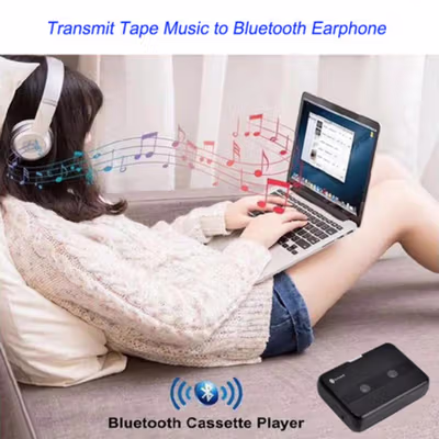 Tonivent Player Kaset Tape Walkman Cassette Player Bluetooth FM Radio - TON007B - Black — gambar 4