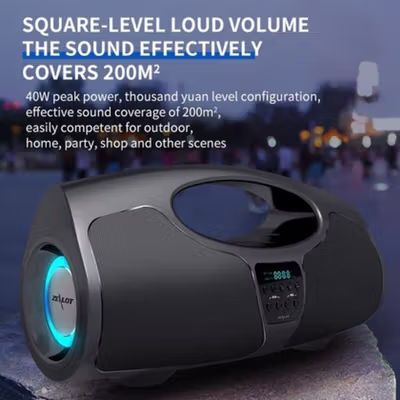 ZEALOT Bluetooth 5.0 Speaker Portable Powerful Boombox 40W - P1 - Black — gambar 4