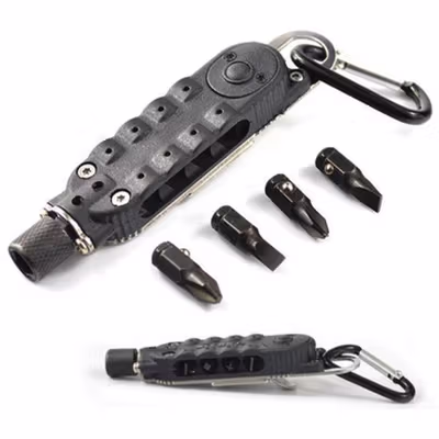 CRKT Driver Obeng Magic Screwdriver EDC Multifunction Tools with LED - 9095 - Black — gambar 4