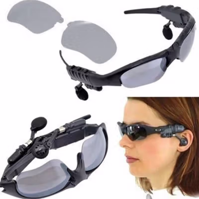 VICTGOAL Kacamata Olahraga Polarized Earphone Bluetooth dengan 5 Lensa - BTglasses - Black — gambar 4