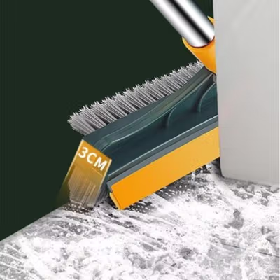 TaffHOME Sapu Sikat Pembersih 3 in 1 Cleaning Brush Broom Wiper Mop - UR378 - Green/Yellow — gambar 4