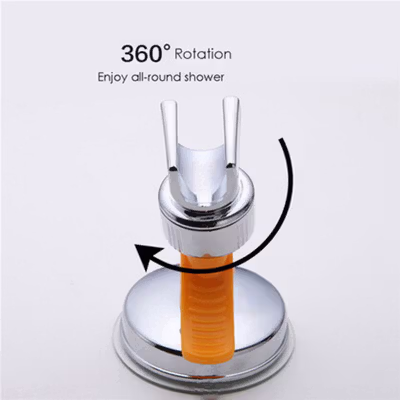 BATHE PROJECT Holder Kepala Shower Mandi 360 Derajat Plastik Suction - JJ14711 - Silver — gambar 4