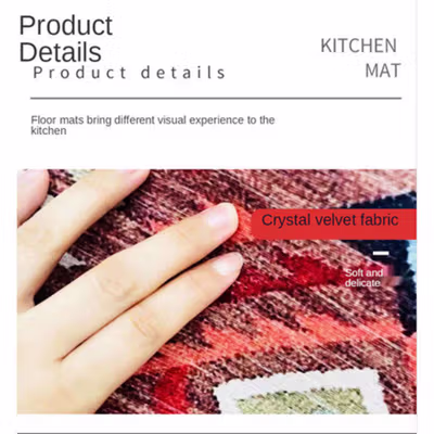 JIMMYROOM Keset Dapur Anti-slip Kitchen Rug Bohemian 40x120cm - MZF-02 - Red — gambar 4