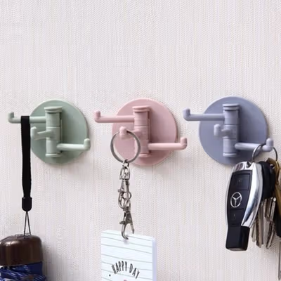 LionMoon Tempelan Gantungan Kunci Wall Hanger Adhesive 3 Hook 1 PCS - GT12A - Gray — gambar 4