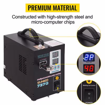 SUNKKO Alat Mesin Las Pulse Spot Welder Welding Machine 60-800A - 737G - Black — gambar 4
