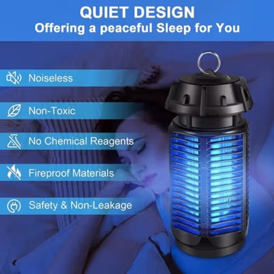 Auqatur Lampu LED UV Anti Nyamuk Mosquito Bug Killer 20W 220V - QH50C-20W - Black — gambar 4