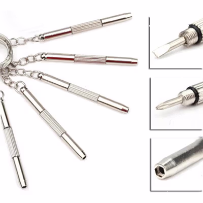 VENSTPOW Gantungan Kunci Obeng Kacamata Screwdriver Plus Minus Hexagon - V001 - Silver — gambar 4