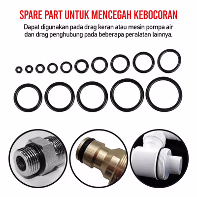 Taffware Karet Rubber O-Ring Seal Tightening Multifungsi 200 PCS - E436 - Black — gambar 4