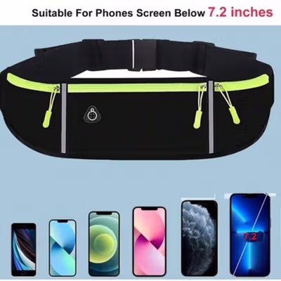 ZEST Tas Pinggang Olahraga Lari Waterproof Running Waist Bag - ZE-WP420 - Black — gambar 4