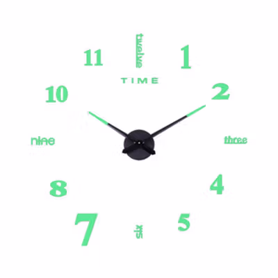 TaffHOME Jam Dinding Besar DIY Giant Glow in The Dark 90-100cm - JM-01 - Green — gambar 4