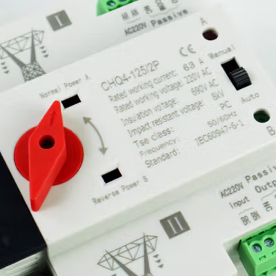 Taffware DIN Rail Power Supply Automatic Control Transfer Switch 2P 63A - GFQ3-125/2P - White — gambar 4