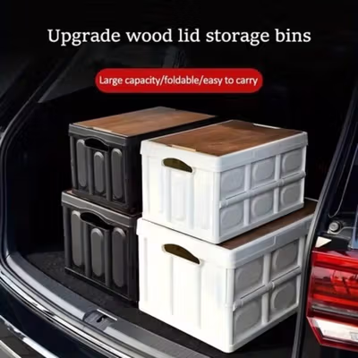 GIANXI Kotak Penyimpanan Lipat Bagasi Mobil Foldable Storage Box 56L - G-560 - Black — gambar 4