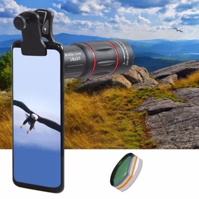 APEXEL 2 in 1 Lensa Kamera Smartphone Telephoto 18X with Tripod Mini - APL-T18ZJ - Black — gambar 4