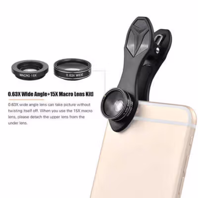 APEXEL Lensa Kamera HP 5in1 CPL Fisheye Macro Telephoto Wide Angle - APL-DG5H - Black — gambar 4