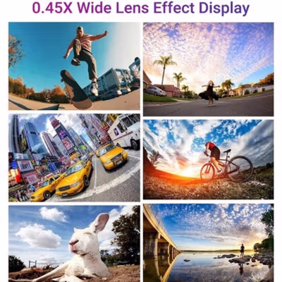APEXEL Lensa Kamera Smartphone 2 in 1 Macro 12.5X Wide Angle 0.45X - APL-0.45WM - Black — gambar 4