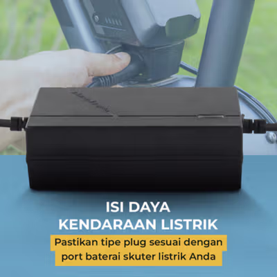 ALASICKA Adaptor Charger Baterai Skuter Sepeda Listrik DC 29.4V 2A - TCDZ0001 - Black — gambar 4