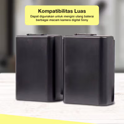 Charger Baterai Travel 2 Baterai 1600mAh for Sony - NP-FW50 - Black — gambar 4