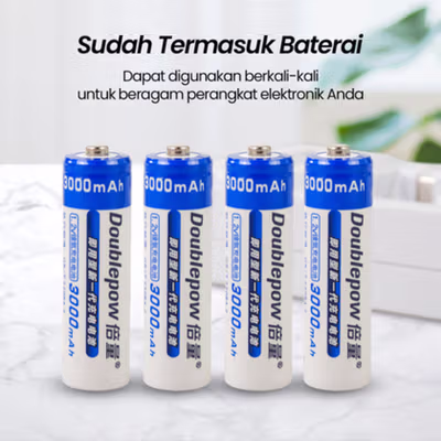 Doublepow Charger Baterai Rechargeable 4 Slot AA AAA with AA 4 PCS - DP-K11 - White — gambar 4