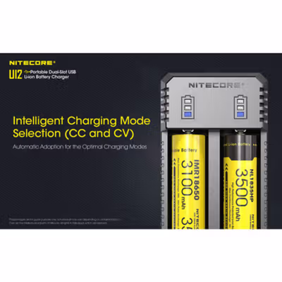 NITECORE Charger Baterai 2 Slot 18650 21700 Li-Ion IMR with LED Light - UI2 - Black — gambar 4