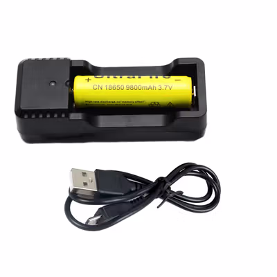 Charger Baterai 1 Slot 18650 26650 16340 14500 Li-Ion Spring Strip - NK-205 - Black — gambar 4