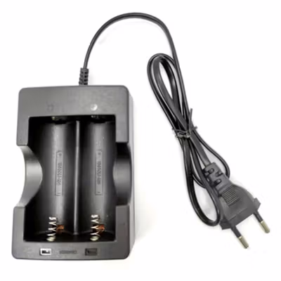 HONG DONG Charger Baterai 2 Slot 18650 26650 Li-Ion with LED - HD-999A - Black — gambar 4