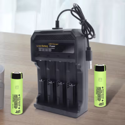 Taffware Charger Baterai 4 Slot 14500 18350 18650 Li-Ion with LED - MS-5D84A - Black — gambar 4