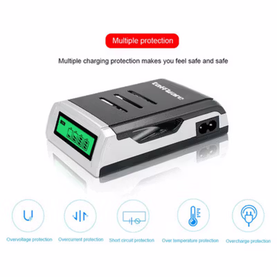 Taffware Charger Baterai 4 Slot AA AAA Ni-CD Ni-MH with LCD Display - C905W - Black — gambar 4