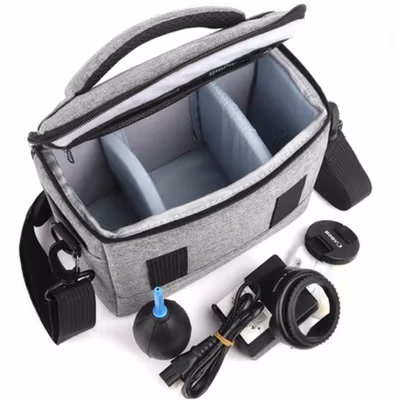 Fottos Tas Kamera Selempang DSLR Waterproof Nilon - YK505 - Gray — gambar 4