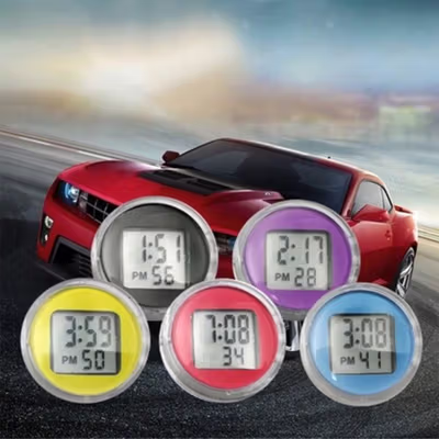 AOZBZ Dekorasi Motor Jam Mini Digital Watch Clock Waterproof IP64 - 118i - Mix Color — gambar 4