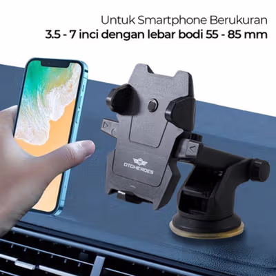 OTOHEROES Smartphone Car Holder Adjustable with Suction Cup - T003 - Black — gambar 4