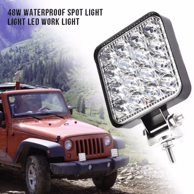 TaffLED Lampu Sorot Tembak Mobil LED Floodlight Cool White IP68 48W - D841 - Black — gambar 4