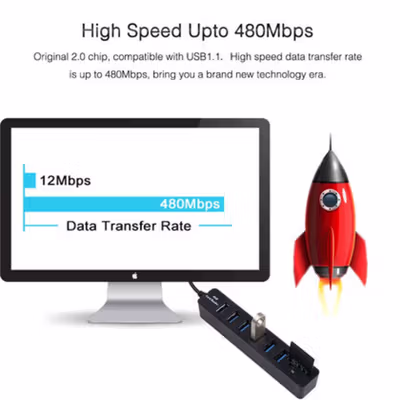 Card Reader 8in1 USB 2.0 USB Hub USB 2.0 MicroSD SD TF Card - CB220602 - Black — gambar 4