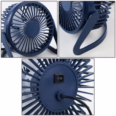 HARKO Kipas Angin Meja Portable Desk Fan USB 5 Inch 2.5W - YZ-007 - Dark Blue — gambar 4