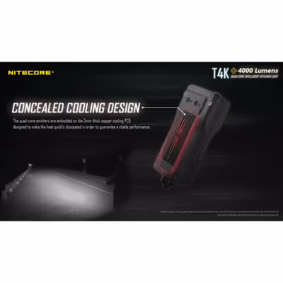NITECORE Senter LED CREE XP-L2 V6 Rechargeable 4000 Lumens - T4K - Black — gambar 4
