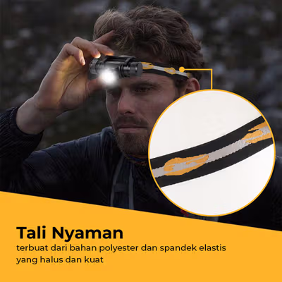 TaffLED Senter Kepala Headlamp LED IP66 800 Lumens - HP50 - Black — gambar 4