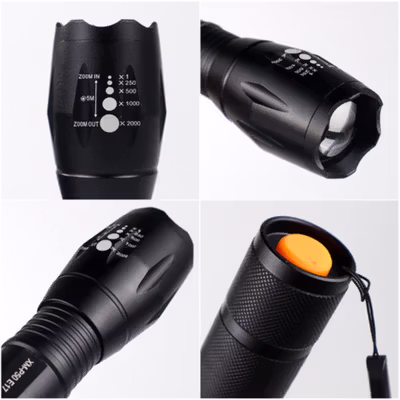 TaffLED Senter LED Flashlight Cree XM-P50 with Baterai and Charger - E17 - Black — gambar 4