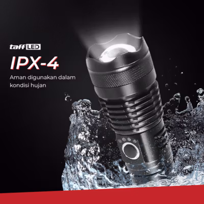 TaffLED Senter LED XHP50 USB Rechargeable Waterproof IPX4 - JHS522X - Black — gambar 4