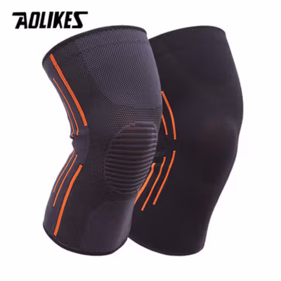 AOLIKES Deker Pelindung Lutut Support Brace Kneepad Gym Fitness 2 PCS Size L - 7719 - Black — gambar 4