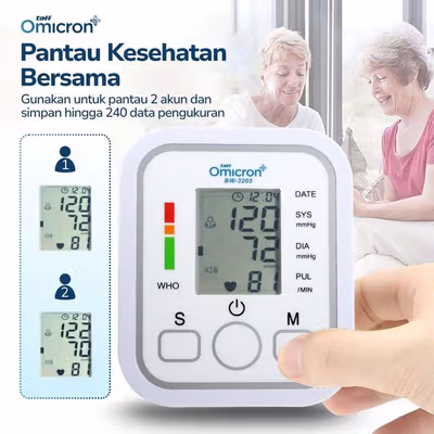 TaffOmicron Tensimeter Digital Pengukur Tekanan Darah Voice English - BW-3205 - White — gambar 4