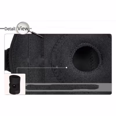 TaffSPORT Deker Pelindung Lutut Power Brace Kneepad Gym Fitness 1 PCS - A-0512 - Black — gambar 4
